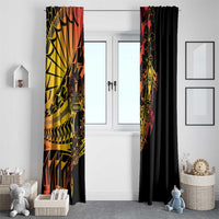 Gradient Marquesas Islands Window Curtain Marquesan Matatiki Hammerhead Shark Patutiki - Polynesian Pride