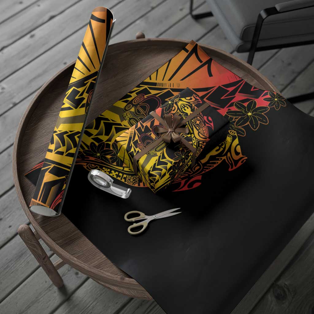 Gradient Marquesas Islands Wrapping Paper Marquesan Matatiki Hammerhead Shark Patutiki - Polynesian Pride