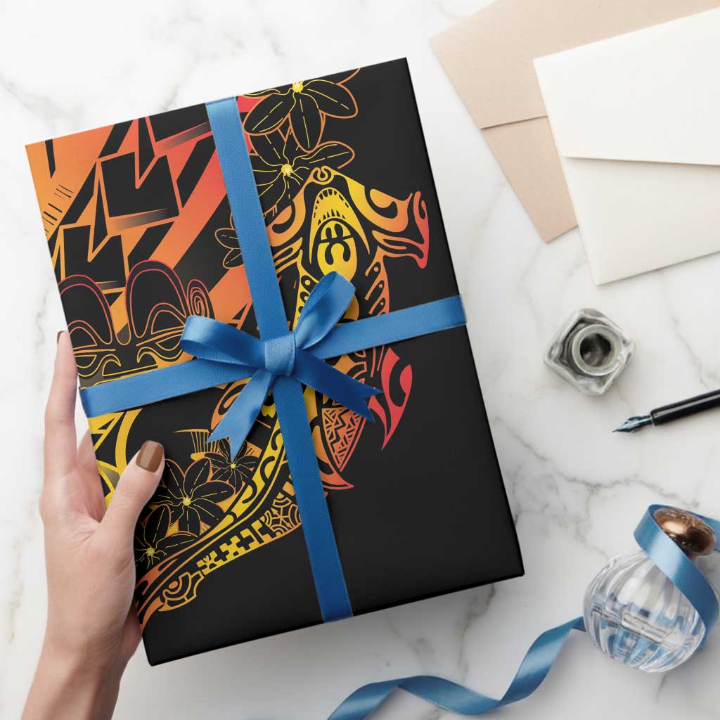 Gradient Marquesas Islands Wrapping Paper Marquesan Matatiki Hammerhead Shark Patutiki - Polynesian Pride