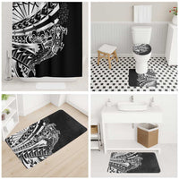Black White Marquesas Islands Bathroom Set Marquesan Matatiki Hammerhead Shark Patutiki - Polynesian Pride