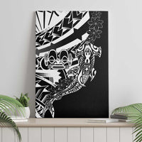 Black White Marquesas Islands Canvas Wall Art Marquesan Matatiki Hammerhead Shark Patutiki - Polynesian Pride