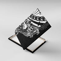 Black White Marquesas Islands Canvas Wall Art Marquesan Matatiki Hammerhead Shark Patutiki - Polynesian Pride