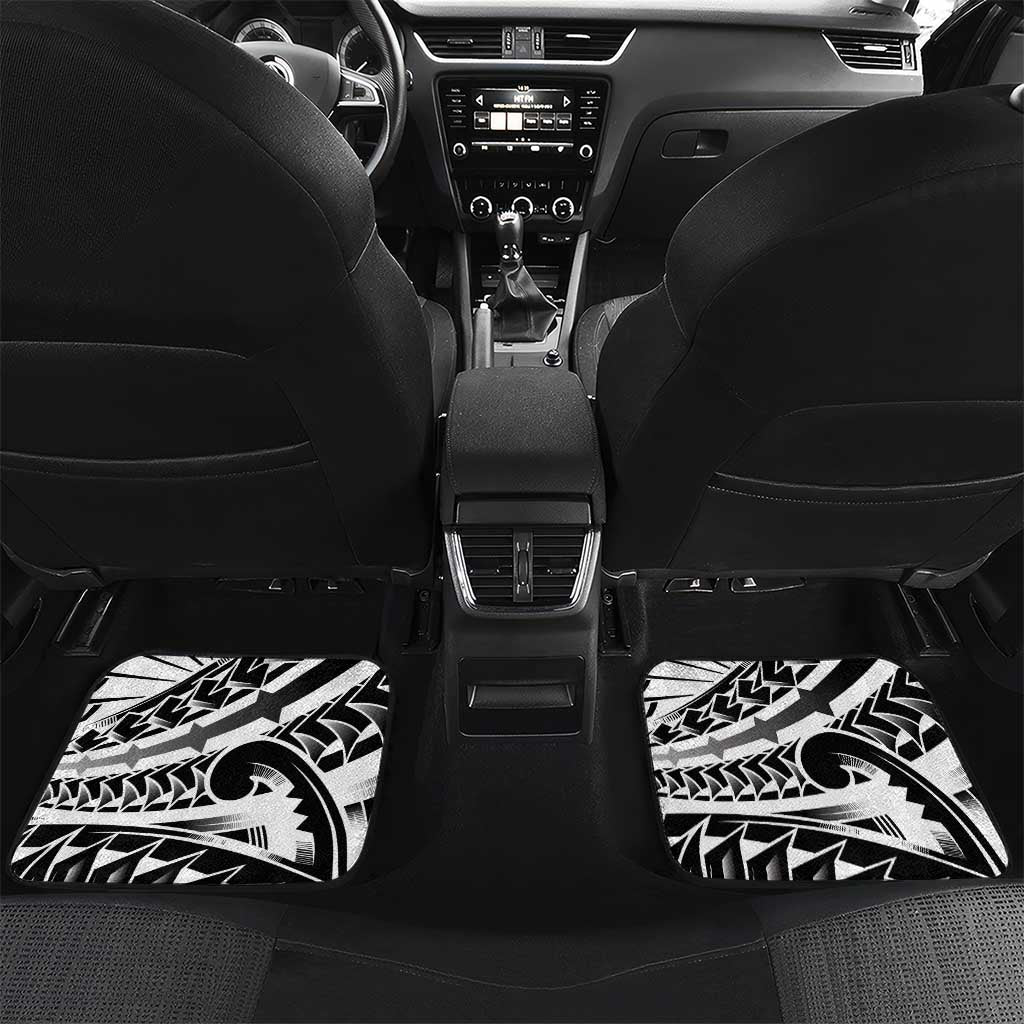 Black White Marquesas Islands Car Mats Marquesan Matatiki Hammerhead Shark Patutiki - Polynesian Pride