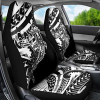 Black White Marquesas Islands Car Seat Cover Marquesan Matatiki Hammerhead Shark Patutiki - Polynesian Pride
