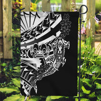 Black White Marquesas Islands Garden Flag Marquesan Matatiki Hammerhead Shark Patutiki - Polynesian Pride