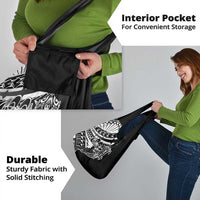 Black White Marquesas Islands Grocery Bag Marquesan Matatiki Hammerhead Shark Patutiki - Polynesian Pride