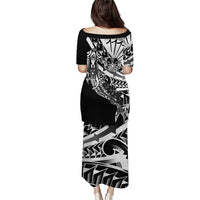 Black White Marquesas Islands Puletasi Marquesan Matatiki Hammerhead Shark Patutiki - Polynesian Pride