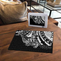Black White Marquesas Islands Puzzle Marquesan Matatiki Hammerhead Shark Patutiki - Polynesian Pride
