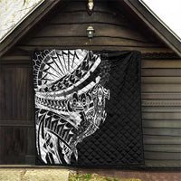 Black White Marquesas Islands Quilt Marquesan Matatiki Hammerhead Shark Patutiki - Polynesian Pride