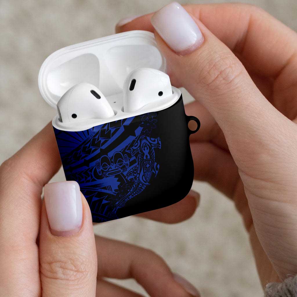 Blue Marquesas Islands AirPods Case Marquesan Matatiki Hammerhead Shark Patutiki - Polynesian Pride