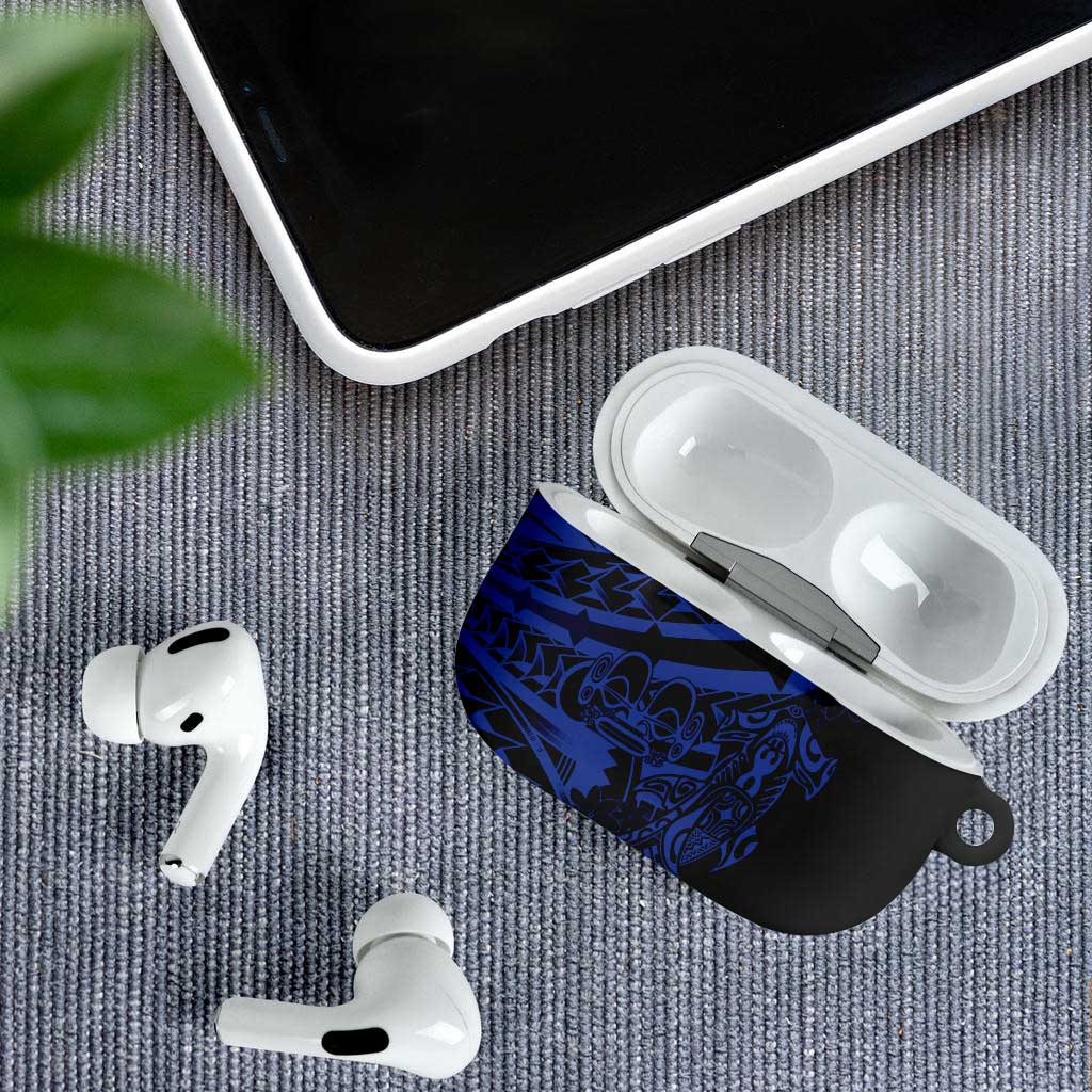 Blue Marquesas Islands AirPods Case Marquesan Matatiki Hammerhead Shark Patutiki - Polynesian Pride