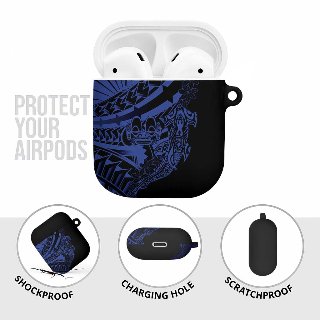 Blue Marquesas Islands AirPods Case Marquesan Matatiki Hammerhead Shark Patutiki - Polynesian Pride