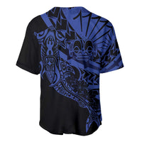 Blue Marquesas Islands Baseball Jersey Marquesan Matatiki Hammerhead Shark Patutiki - Polynesian Pride