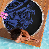 Blue Marquesas Islands Beach Blanket Marquesan Matatiki Hammerhead Shark Patutiki - Polynesian Pride