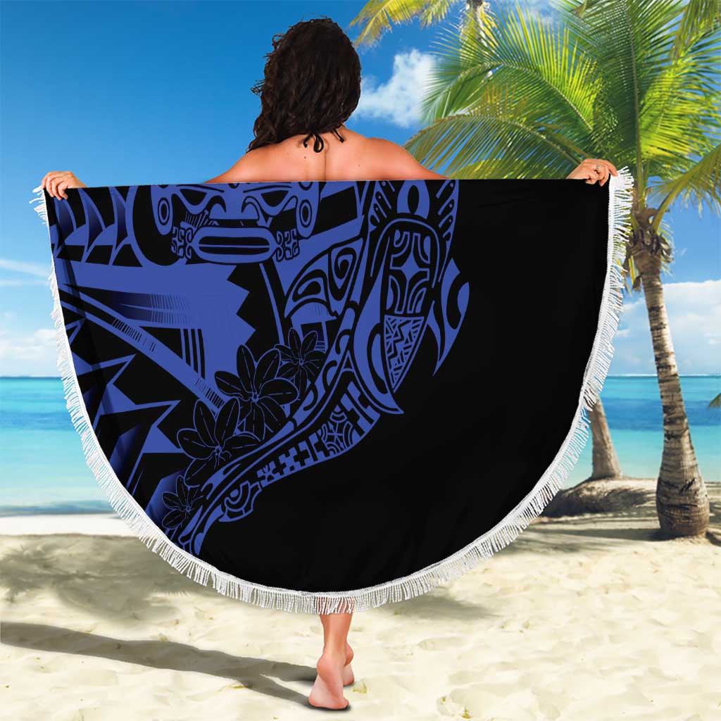 Blue Marquesas Islands Beach Blanket Marquesan Matatiki Hammerhead Shark Patutiki - Polynesian Pride