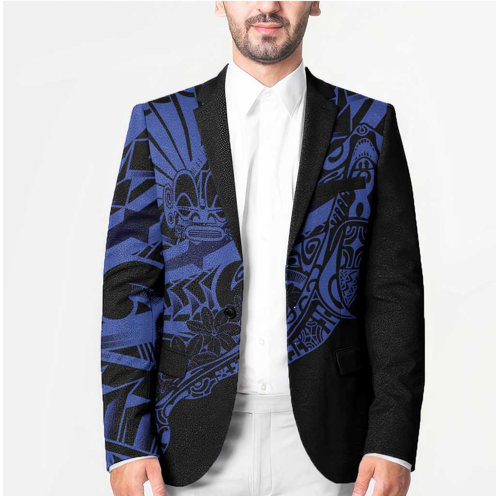 Blue Marquesas Islands Blazer Marquesan Matatiki Hammerhead Shark Patutiki - Polynesian Pride