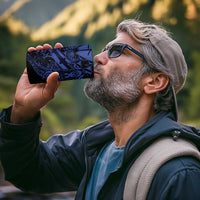 Blue Marquesas Islands 4 in 1 Can Cooler Tumbler Marquesan Matatiki Hammerhead Shark Patutiki - Polynesian Pride