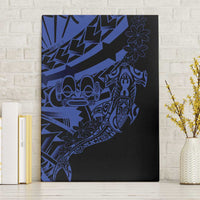 Blue Marquesas Islands Canvas Wall Art Marquesan Matatiki Hammerhead Shark Patutiki - Polynesian Pride