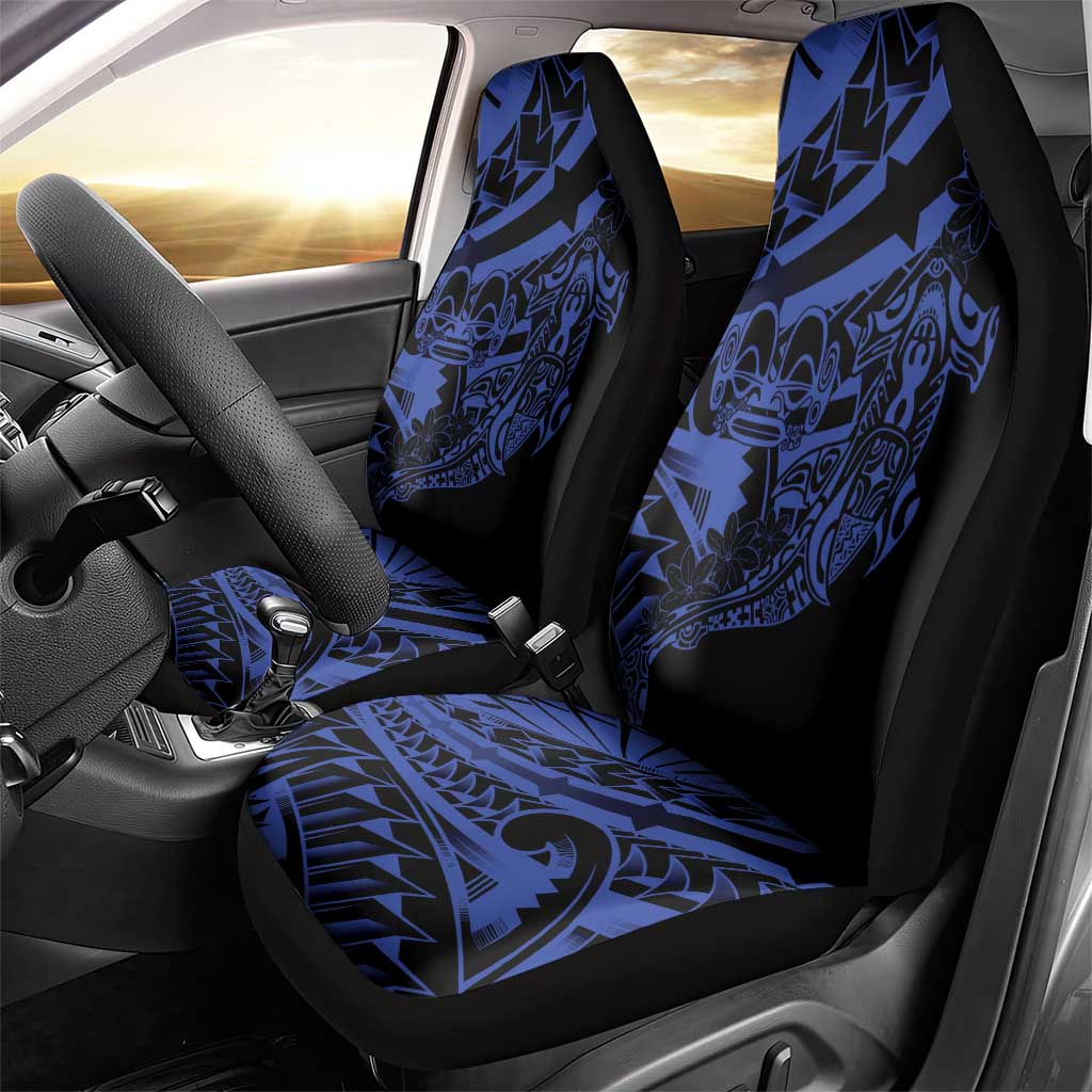 Blue Marquesas Islands Car Seat Cover Marquesan Matatiki Hammerhead Shark Patutiki - Polynesian Pride