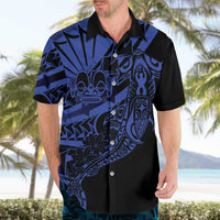Blue Marquesas Islands Hawaiian Shirt Marquesan Matatiki Hammerhead Shark Patutiki - Polynesian Pride