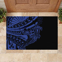 Blue Marquesas Islands Rubber Doormat Marquesan Matatiki Hammerhead Shark Patutiki - Polynesian Pride