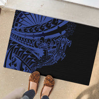 Blue Marquesas Islands Rubber Doormat Marquesan Matatiki Hammerhead Shark Patutiki - Polynesian Pride