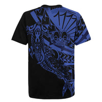 Blue Marquesas Islands Rugby Jersey Marquesan Matatiki Hammerhead Shark Patutiki - Polynesian Pride