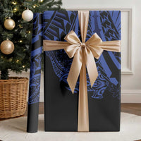 Blue Marquesas Islands Wrapping Paper Marquesan Matatiki Hammerhead Shark Patutiki - Polynesian Pride