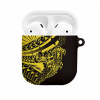 Yellow Marquesas Islands AirPods Case Marquesan Matatiki Hammerhead Shark Patutiki - Polynesian Pride