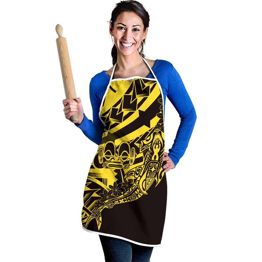 Yellow Marquesas Islands Apron Marquesan Matatiki Hammerhead Shark Patutiki - Polynesian Pride