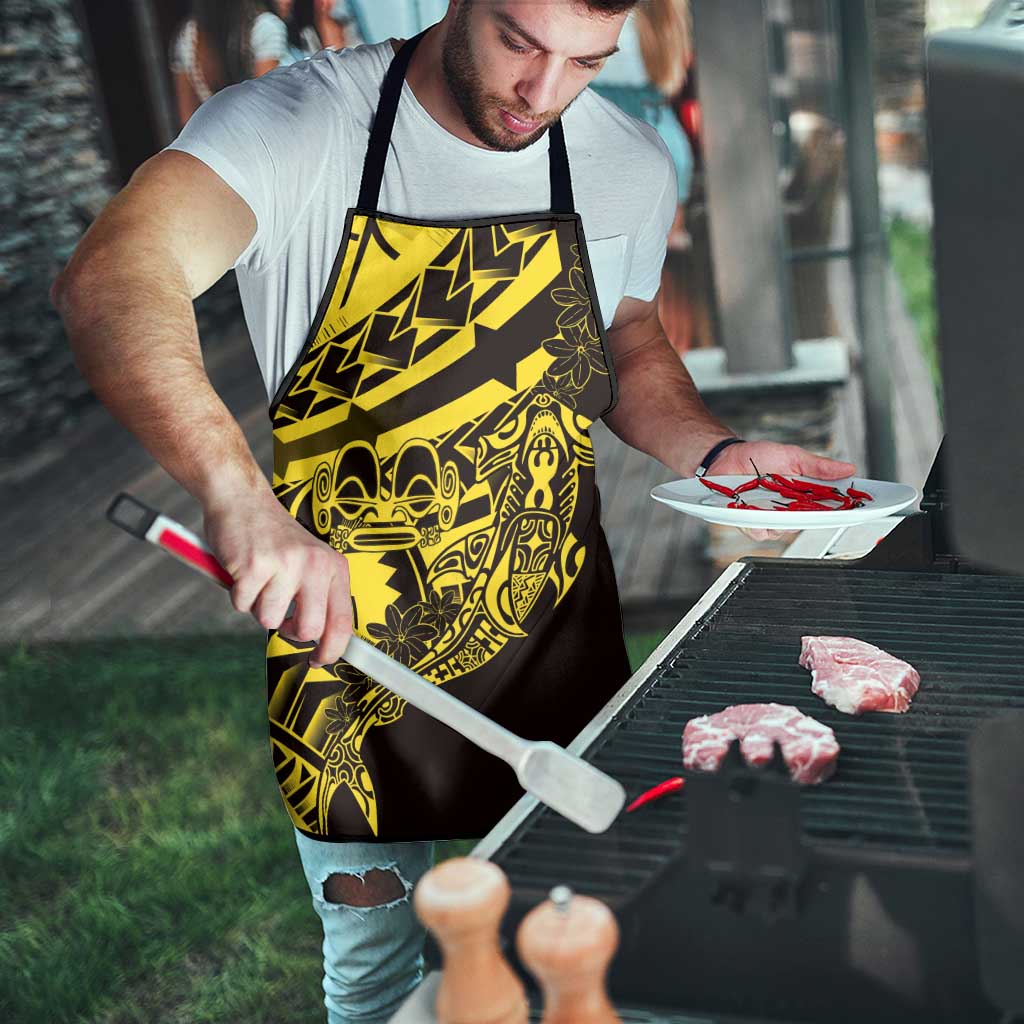 Yellow Marquesas Islands Apron Marquesan Matatiki Hammerhead Shark Patutiki - Polynesian Pride