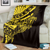 Yellow Marquesas Islands Blanket Marquesan Matatiki Hammerhead Shark Patutiki - Polynesian Pride