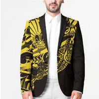 Yellow Marquesas Islands Blazer Marquesan Matatiki Hammerhead Shark Patutiki - Polynesian Pride