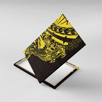 Yellow Marquesas Islands Canvas Wall Art Marquesan Matatiki Hammerhead Shark Patutiki - Polynesian Pride