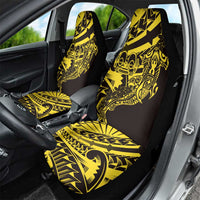 Yellow Marquesas Islands Car Seat Cover Marquesan Matatiki Hammerhead Shark Patutiki - Polynesian Pride