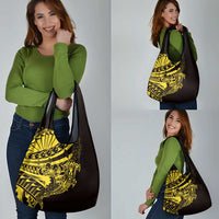 Yellow Marquesas Islands Grocery Bag Marquesan Matatiki Hammerhead Shark Patutiki - Polynesian Pride