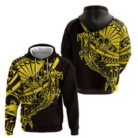 Yellow Marquesas Islands Hoodie Marquesan Matatiki Hammerhead Shark Patutiki - Polynesian Pride