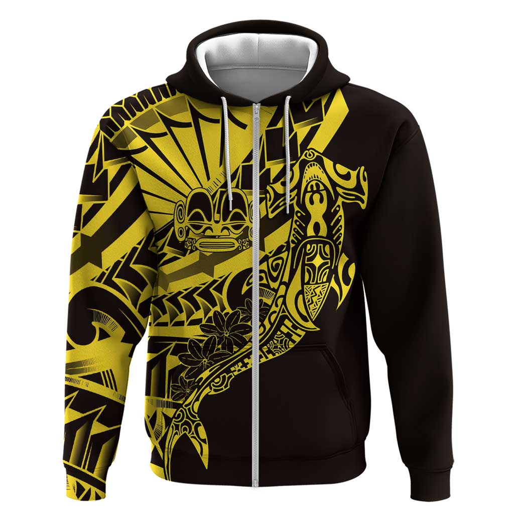 Yellow Marquesas Islands Hoodie Marquesan Matatiki Hammerhead Shark Patutiki - Polynesian Pride