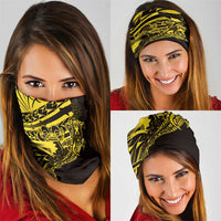 Yellow Marquesas Islands Neck Gaiter Marquesan Matatiki Hammerhead Shark Patutiki - Polynesian Pride