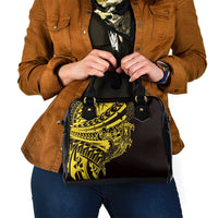 Yellow Marquesas Islands Shoulder Handbag Marquesan Matatiki Hammerhead Shark Patutiki - Polynesian Pride