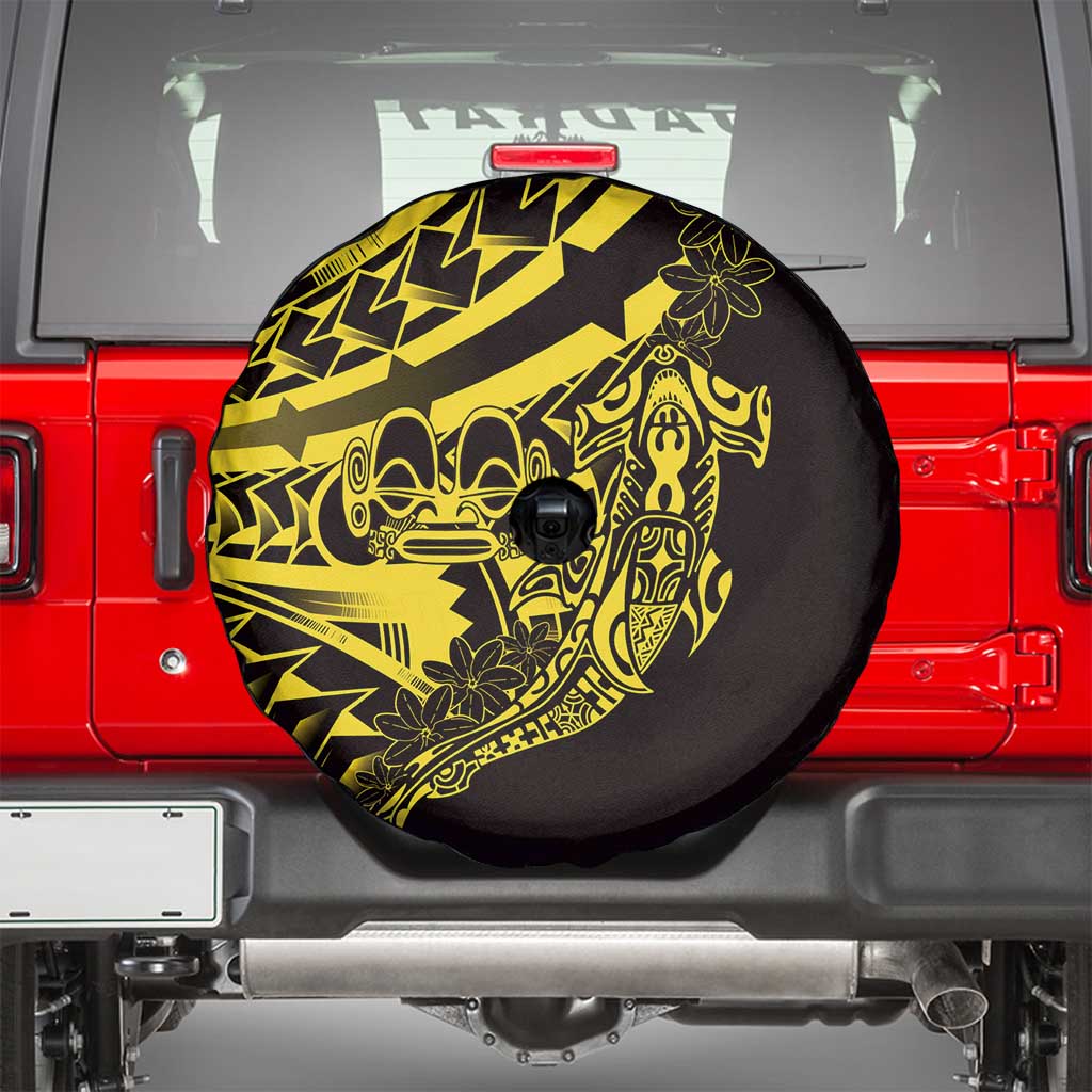 Yellow Marquesas Islands Spare Tire Cover Marquesan Matatiki Hammerhead Shark Patutiki - Polynesian Pride