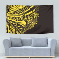 Yellow Marquesas Islands Tapestry Marquesan Matatiki Hammerhead Shark Patutiki - Polynesian Pride