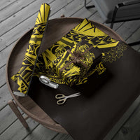Yellow Marquesas Islands Wrapping Paper Marquesan Matatiki Hammerhead Shark Patutiki - Polynesian Pride