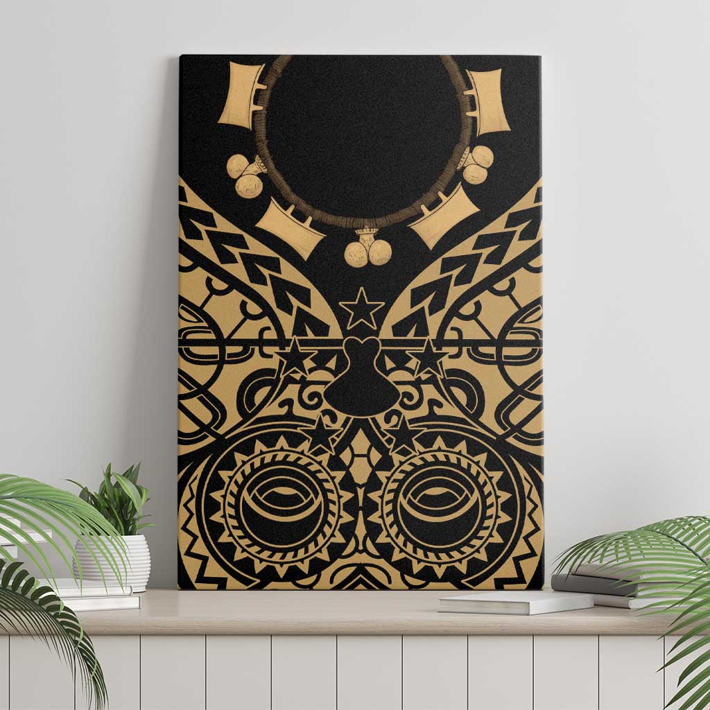 Austral Islands Canvas Wall Art Tuhaa Pae Penu Stars Necklace Gold - Polynesian Pride