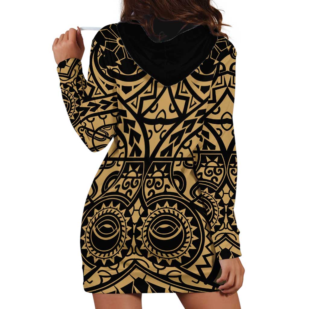Austral Islands Hoodie Dress Tuhaa Pae Penu Stars Necklace Gold - Polynesian Pride