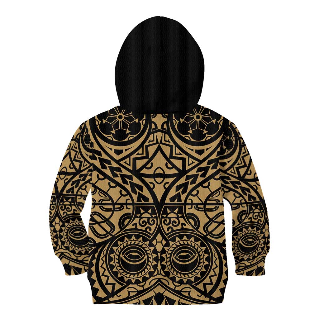 Austral Islands Kid Hoodie Tuhaa Pae Penu Stars Necklace Gold - Polynesian Pride