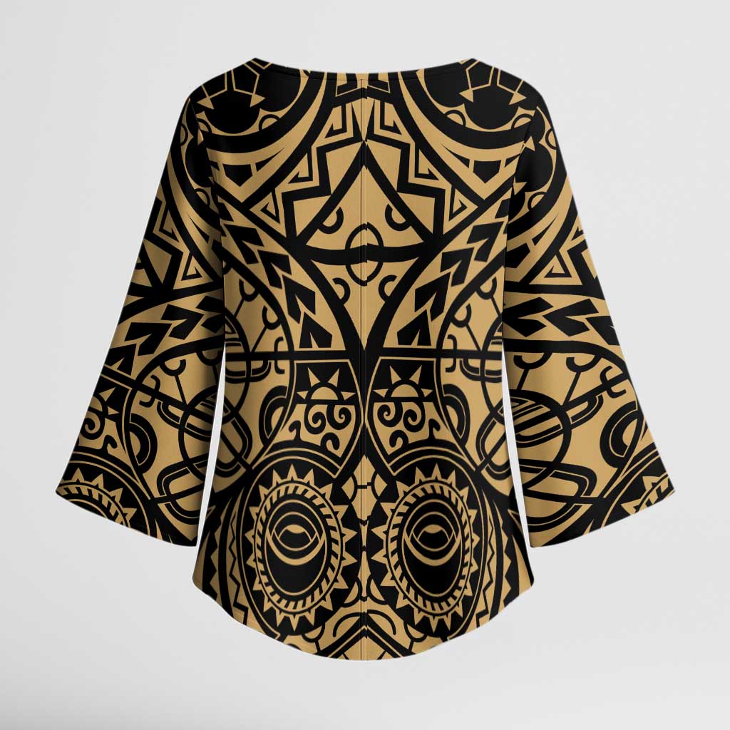 Austral Islands Kimono Sleeve Blouse Tuhaa Pae Penu Stars Necklace Gold - Polynesian Pride