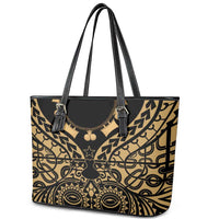 Austral Islands Leather Tote Bag Tuhaa Pae Penu Stars Necklace Gold - Polynesian Pride