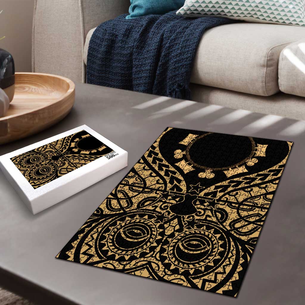 Austral Islands Puzzle Tuhaa Pae Penu Stars Necklace Gold - Polynesian Pride