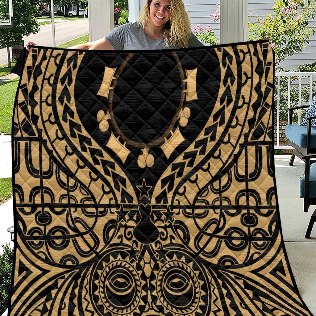Austral Islands Quilt Tuhaa Pae Penu Stars Necklace Gold - Polynesian Pride